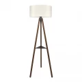 Φωτιστικό δαπέδου Thomas Megapap E27 Mdf/ύφασμα Pvc χρώμα καρυδί - κρεμ 38x38x135εκ.