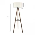 Φωτιστικό δαπέδου Thomas Megapap E27 Mdf/ύφασμα Pvc χρώμα καρυδί - κρεμ 38x38x135εκ.