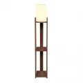 Φωτιστικό δαπέδου Verma I Megapap E27 Mdf/ύφασμα Pvc χρώμα καρυδί - κρεμ 18,5x18,5x142εκ.