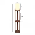 Φωτιστικό δαπέδου Verma I Megapap E27 Mdf/ύφασμα Pvc χρώμα καρυδί - κρεμ 18,5x18,5x142εκ.