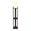 Φωτιστικό δαπέδου Verma I Megapap E27 Mdf/ύφασμα Pvc χρώμα wenge - κρεμ 18,5x18,5x142εκ.
