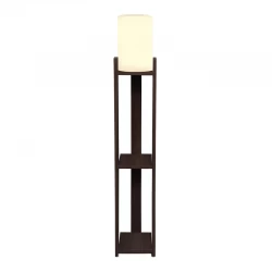 Φωτιστικό δαπέδου Verma I Megapap E27 Mdf/ύφασμα Pvc χρώμα wenge - κρεμ 18,5x18,5x142εκ.
