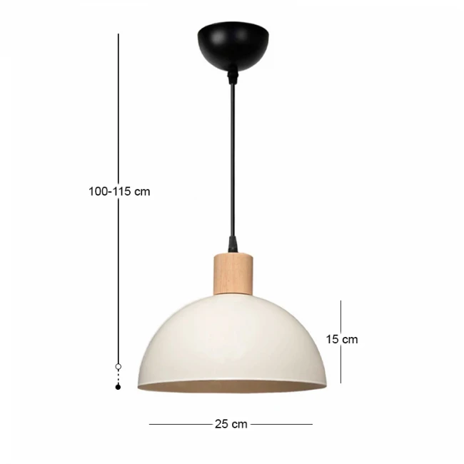 Φωτιστικό οροφής Talis Megapap E27 μεταλλικό μονόφωτο χρώμα κρεμ Ø25x100εκ.