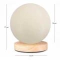 Φωτιστικό επιτραπέζιο Lumo Megapap E14 ξύλινο - Pvc χρώμα φυσικό - κρεμ Ø12x17εκ.