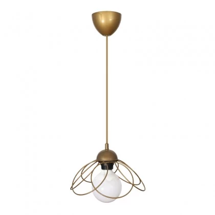 Φωτιστικό οροφής Zufash Megapap E14 μεταλλικό μονόφωτο χρώμα χρυσό 25x25x60εκ.