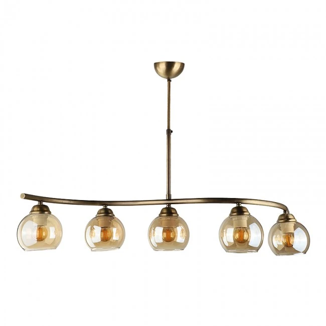 Φωτιστικό οροφής Larissa Megapap E27 μεταλλικό πεντάφωτο χρώμα μπρονζέ 90x25x60εκ.