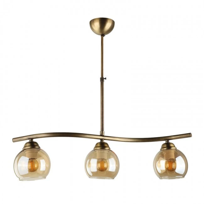 Φωτιστικό οροφής Larissa Megapap E27 μεταλλικό τρίφωτο χρώμα μπρονζέ 65x13x60εκ.
