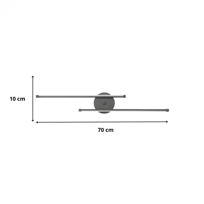 Απλίκα τοίχου Led Frode Megapap μεταλλική χρώμα μαύρο 70x10x10εκ. Απλίκα τοίχου Led Frode Megapap μεταλλική χρώμα μαύρο 70x10x10εκ.