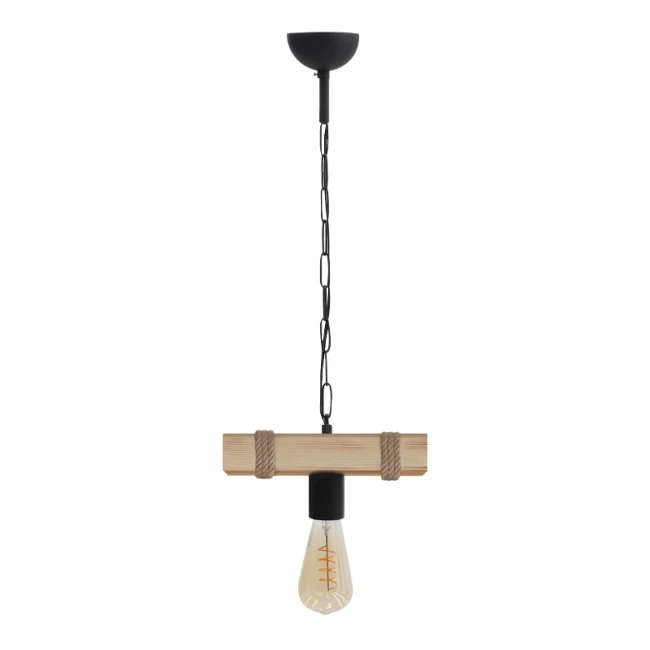 Φωτιστικό οροφής Vero Megapap E27 ξύλινο μονόφωτο χρώμα φυσικό 25x8x65εκ.