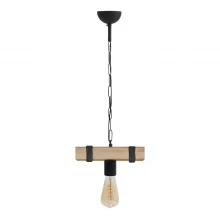 Φωτιστικό οροφής Vero Megapap E27 ξύλινο μονόφωτο χρώμα φυσικό - μαύρο 25x8x65εκ.
