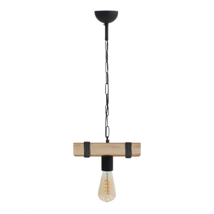 Φωτιστικό οροφής Vero Megapap E27 ξύλινο μονόφωτο χρώμα φυσικό - μαύρο 25x8x65εκ.
