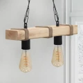 Φωτιστικό οροφής Vero Megapap E27 ξύλινο δίφωτο χρώμα φυσικό 40x8x65εκ.