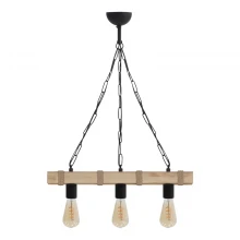 Φωτιστικό οροφής Vero Megapap E27 ξύλινο τρίφωτο χρώμα φυσικό 50x8x65εκ.