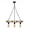 Φωτιστικό οροφής Vero Megapap E27 ξύλινο τρίφωτο χρώμα φυσικό - μαύρο 50x8x65εκ.
