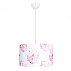 Φωτιστικό οροφής Tale Megapap E27 ύφασμα PVC μονόφωτο πολύχρωμο Ø33x70εκ.