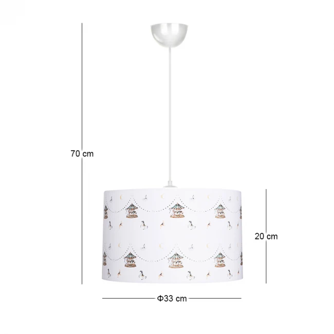 Φωτιστικό οροφής Tale Megapap E27 ύφασμα PVC μονόφωτο πολύχρωμο Ø33x70εκ.