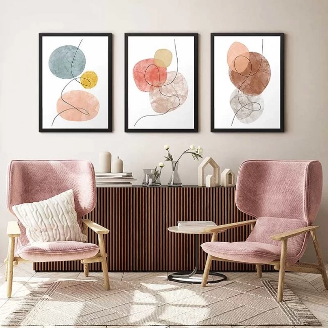 Πίνακας "Circles" Megapap 3 τμχ. σε πλαίσιο 35x45x2εκ. Πίνακας "Circles" Megapap 3 τμχ. σε πλαίσιο 35x45x2εκ.