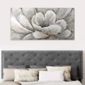 Πίνακας σε καμβά "Silver Flowers" Megapap ψηφιακής εκτύπωσης 140x70x3εκ. Πίνακας σε καμβά "Silver Flowers" Megapap ψηφιακής εκτύπωσης 140x70x3εκ.