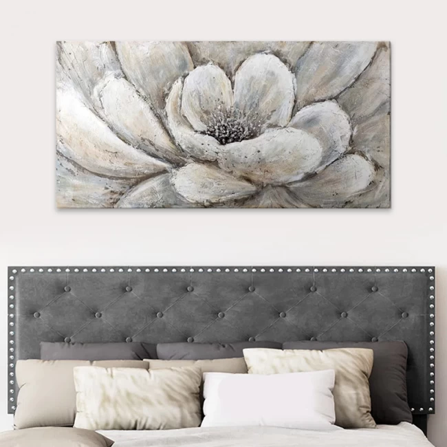 Πίνακας σε καμβά "Silver Flowers" Megapap ψηφιακής εκτύπωσης 140x70x3εκ. Πίνακας σε καμβά "Silver Flowers" Megapap ψηφιακής εκτύπωσης 140x70x3εκ.