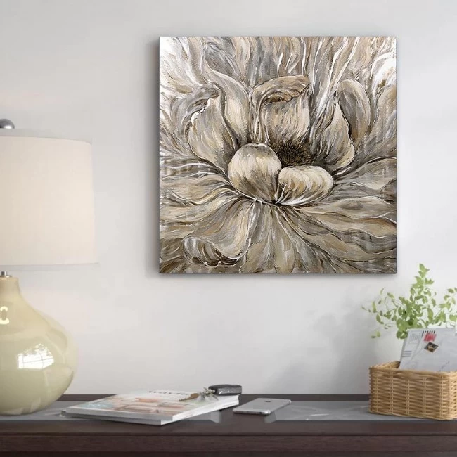 Πίνακας σε καμβά "Golden Flowers" Megapap ψηφιακής εκτύπωσης 50x50x3εκ. Πίνακας σε καμβά "Golden Flowers" Megapap ψηφιακής εκτύπωσης 50x50x3εκ.