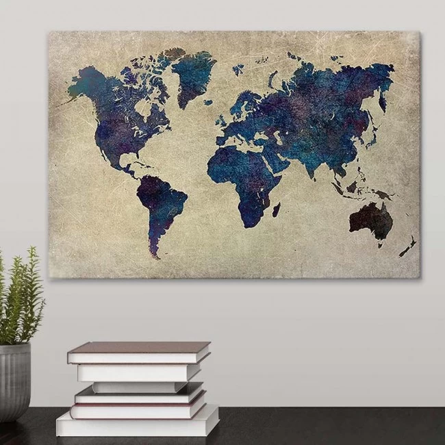 Πίνακας σε καμβά "World Map" Megapap ψηφιακής εκτύπωσης 75x50x3εκ. Πίνακας σε καμβά "World Map" Megapap ψηφιακής εκτύπωσης 75x50x3εκ.