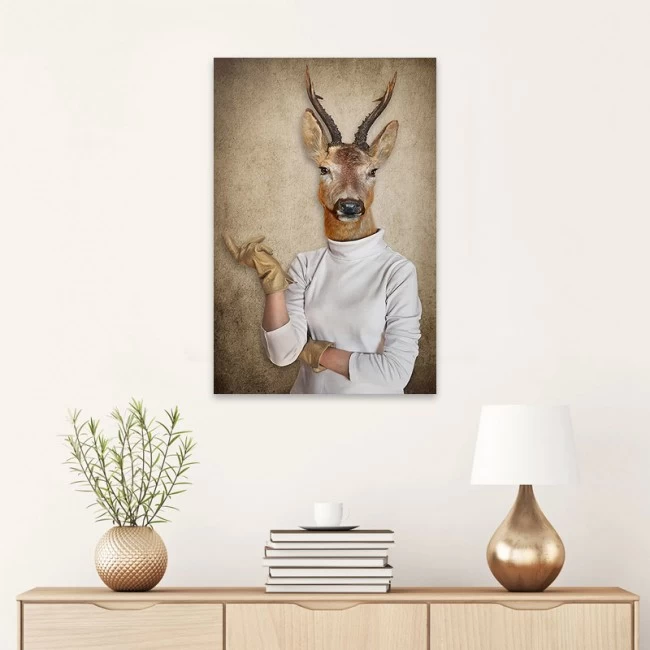 Πίνακας σε καμβά "Woman With Deer Head" Megapap ψηφιακής εκτύπωσης 50x75x3εκ. Πίνακας σε καμβά "Woman With Deer Head" Megapap ψηφιακής εκτύπωσης 50x75x3εκ.