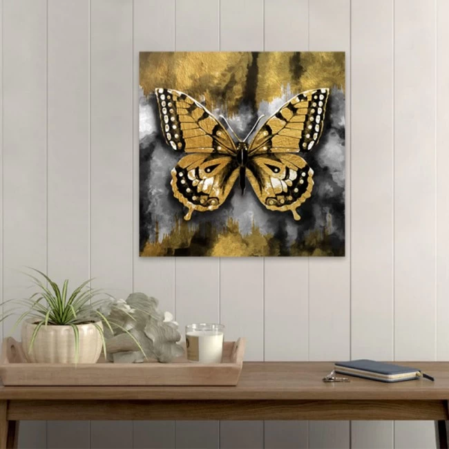 Πίνακας σε καμβά "Golden Butterfly" Megapap ψηφιακής εκτύπωσης 60x60x3εκ. Πίνακας σε καμβά "Golden Butterfly" Megapap ψηφιακής εκτύπωσης 60x60x3εκ.