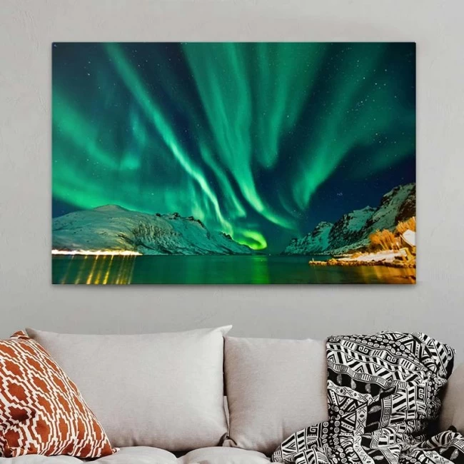 Πίνακας σε καμβά "Aurora Borealis" Megapap ψηφιακής εκτύπωσης 100x70x3εκ. Πίνακας σε καμβά "Aurora Borealis" Megapap ψηφιακής εκτύπωσης 100x70x3εκ.
