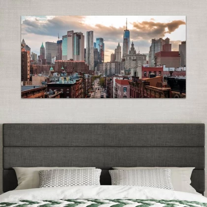 Πίνακας σε καμβά "New York Manhattan" Megapap ψηφιακής εκτύπωσης 140x70x3εκ. Πίνακας σε καμβά "New York Manhattan" Megapap ψηφιακής εκτύπωσης 140x70x3εκ.