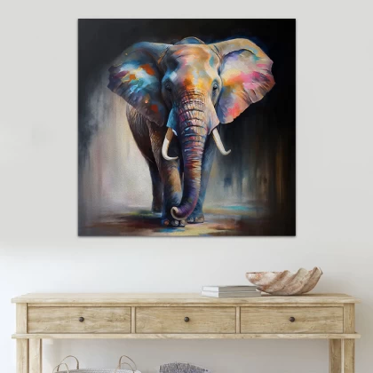 Πίνακας σε καμβά "Colorful Elephant" Megapap ψηφιακής εκτύπωσης 100x100x3εκ. Πίνακας σε καμβά "Colorful Elephant" Megapap ψηφιακής εκτύπωσης 100x100x3εκ.