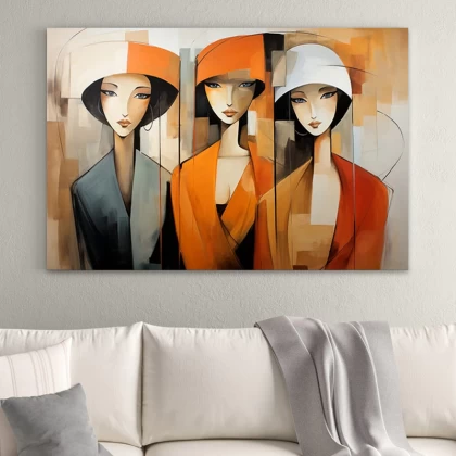 Πίνακας σε καμβά "Women in Orange" Megapap ψηφιακής εκτύπωσης 100x70x3εκ. Πίνακας σε καμβά "Women in Orange" Megapap ψηφιακής εκτύπωσης 100x70x3εκ.