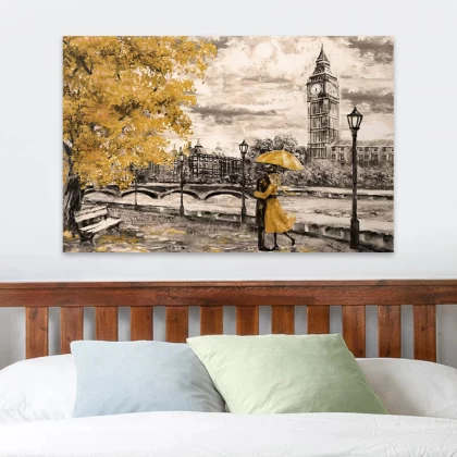 Πίνακας σε καμβά "Big Ben And Yellow Leaves" Megapap ψηφιακής εκτύπωσης 125x80x3εκ. Πίνακας σε καμβά "Big Ben And Yellow Leaves" Megapap ψηφιακής εκτύπωσης 125x80x3εκ.