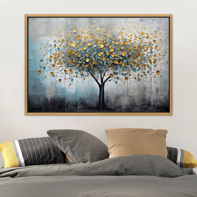 Πίνακας σε καμβά "Gold Tree" Megapap ψηφιακής εκτύπωσης με κορνίζα χρώμα χρυσό 140x100x3εκ. Πίνακας σε καμβά "Gold Tree" Megapap ψηφιακής εκτύπωσης με κορνίζα χρώμα χρυσό 140x100x3εκ.