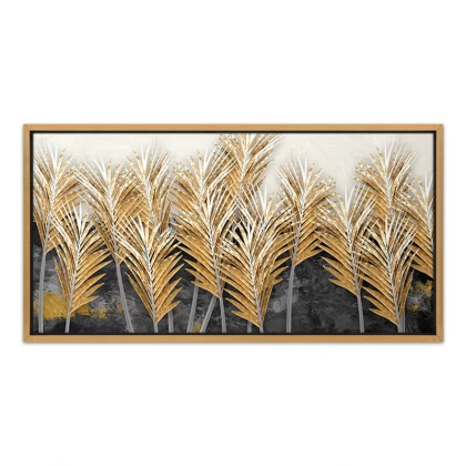 Πίνακας σε καμβά "Gold Leaves" Megapap ψηφιακής εκτύπωσης με κορνίζα χρώμα χρυσό 140x70x3εκ. Πίνακας σε καμβά "Gold Leaves" Megapap ψηφιακής εκτύπωσης με κορνίζα χρώμα χρυσό 140x70x3εκ.