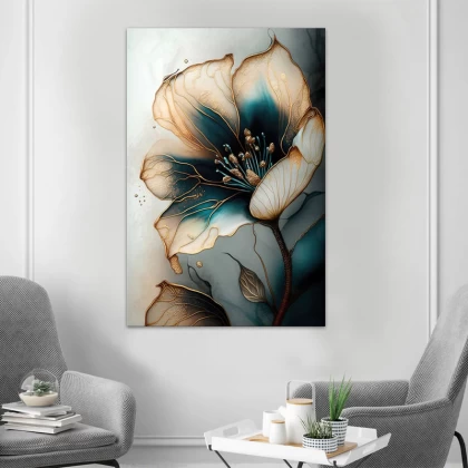 Πίνακας σε καμβά "Emerald Golden Flower" Megapap ψηφιακής εκτύπωσης 70x100x3εκ. Πίνακας σε καμβά "Emerald Golden Flower" Megapap ψηφιακής εκτύπωσης 70x100x3εκ.