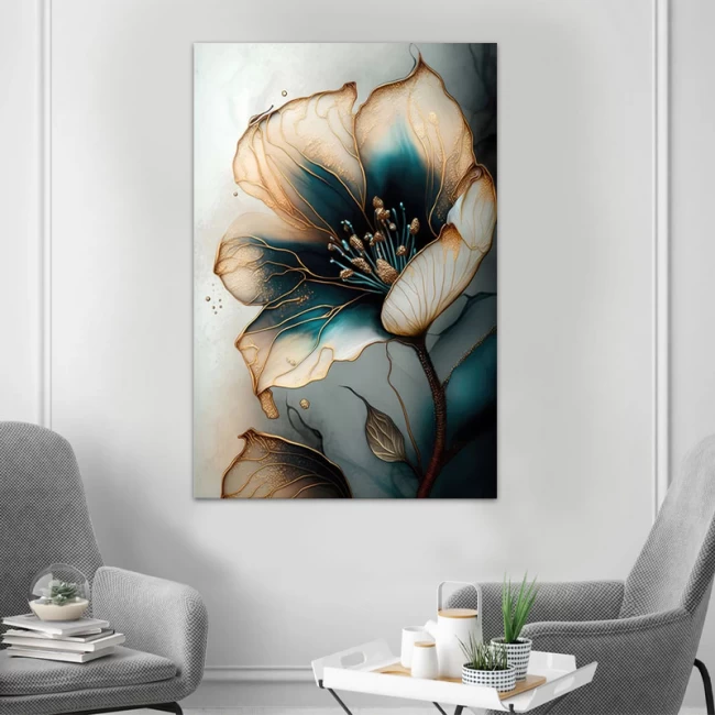 Πίνακας σε καμβά "Emerald Golden Flower" Megapap ψηφιακής εκτύπωσης 70x100x3εκ. Πίνακας σε καμβά "Emerald Golden Flower" Megapap ψηφιακής εκτύπωσης 70x100x3εκ.