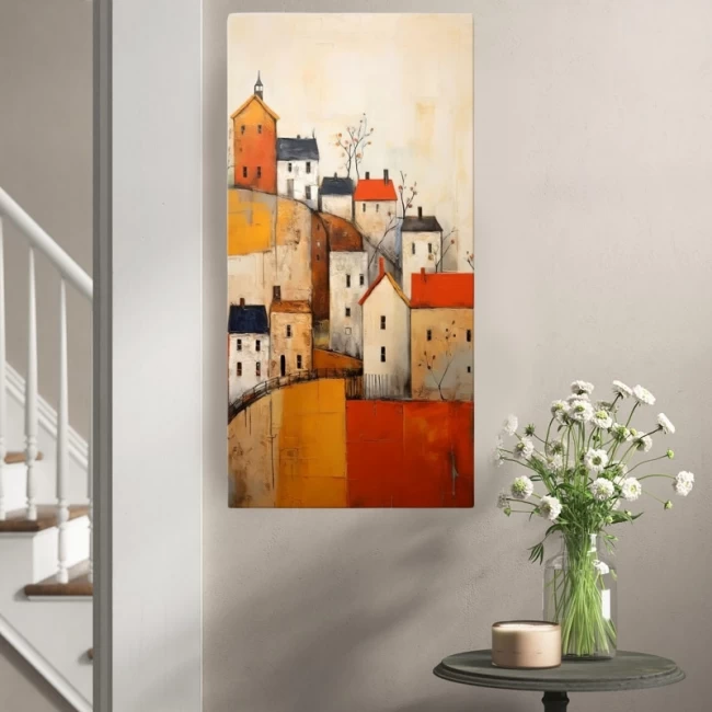 Πίνακας σε καμβά "Houses on the Hill" Megapap ψηφιακής εκτύπωσης 50x100x3εκ. Πίνακας σε καμβά "Houses on the Hill" Megapap ψηφιακής εκτύπωσης 50x100x3εκ.