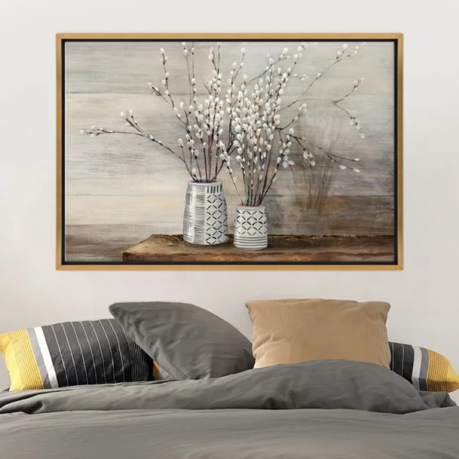 Πίνακας σε καμβά "Willow Flowers" Megapap ψηφιακής εκτύπωσης με κορνίζα χρώμα χρυσό 140x100x3εκ. Πίνακας σε καμβά "Willow Flowers" Megapap ψηφιακής εκτύπωσης με κορνίζα χρώμα χρυσό 140x100x3εκ.