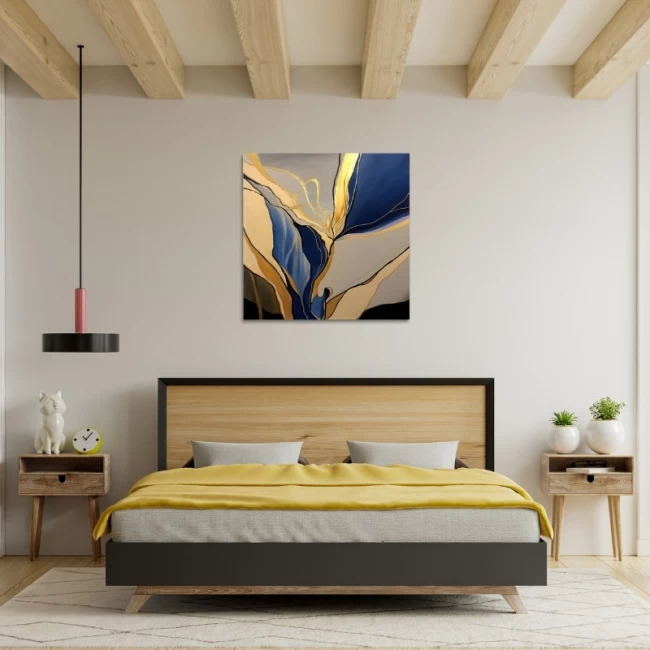 Πίνακας σε καμβά "Dance of Gold and Blue" Megapap ψηφιακής εκτύπωσης 100x100x3εκ. Πίνακας σε καμβά "Dance of Gold and Blue" Megapap ψηφιακής εκτύπωσης 100x100x3εκ.