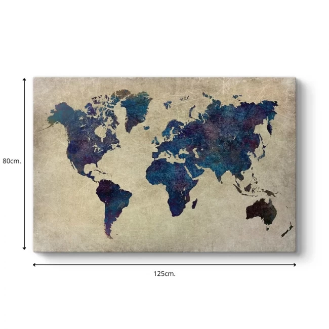 Πίνακας σε καμβά "World Map" Megapap ψηφιακής εκτύπωσης 125x80x3εκ. Πίνακας σε καμβά "World Map" Megapap ψηφιακής εκτύπωσης 125x80x3εκ.