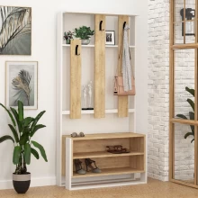 Έπιπλο εισόδου Chester Megapap χρώμα sapphire oak - λευκό 90x36x180εκ.