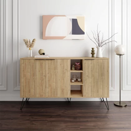 Μπουφές Clara Megapap χρώμα φυσικό οξιάς 142x35,6x83εκ. Μπουφές Clara Megapap χρώμα φυσικό οξιάς 142x35,6x83εκ.