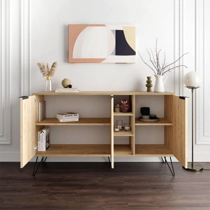 Μπουφές Clara Megapap χρώμα φυσικό οξιάς 142x35,6x83εκ. Μπουφές Clara Megapap χρώμα φυσικό οξιάς 142x35,6x83εκ.