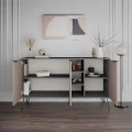 Μπουφές Clara Megapap χρώμα ανθρακί - ανοιχτή μόκα 142x35,6x83εκ.