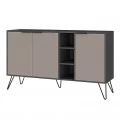 Μπουφές Clara Megapap χρώμα ανθρακί - ανοιχτή μόκα 142x35,6x83εκ.