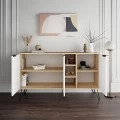 Μπουφές Clara Megapap χρώμα φυσικό οξιάς - λευκό 142x35,6x83εκ.