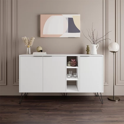 Μπουφές Clara Megapap χρώμα λευκό 142x35,6x83εκ. Μπουφές Clara Megapap χρώμα λευκό 142x35,6x83εκ.