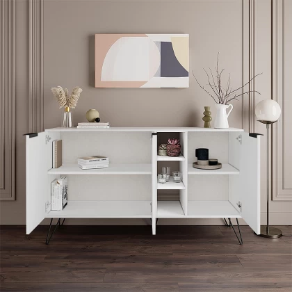Μπουφές Clara Megapap χρώμα λευκό 142x35,6x83εκ. Μπουφές Clara Megapap χρώμα λευκό 142x35,6x83εκ.