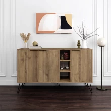 Μπουφές Clara Megapap χρώμα ανοιχτό καρυδί 142x35,6x83εκ.