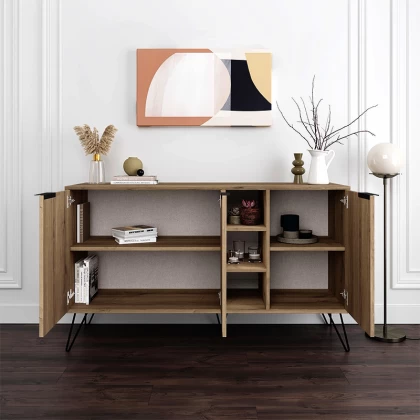 Μπουφές Clara Megapap χρώμα ανοιχτό καρυδί 142x35,6x83εκ. Μπουφές Clara Megapap χρώμα ανοιχτό καρυδί 142x35,6x83εκ.